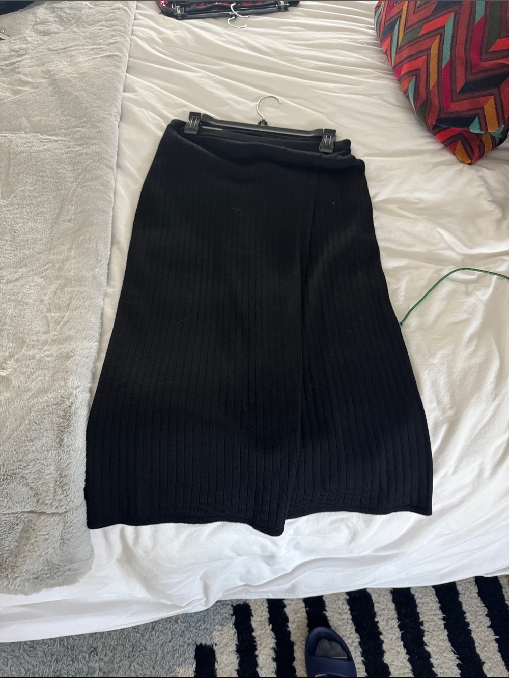 Banana Republic Black Ribbed Midi Skirt